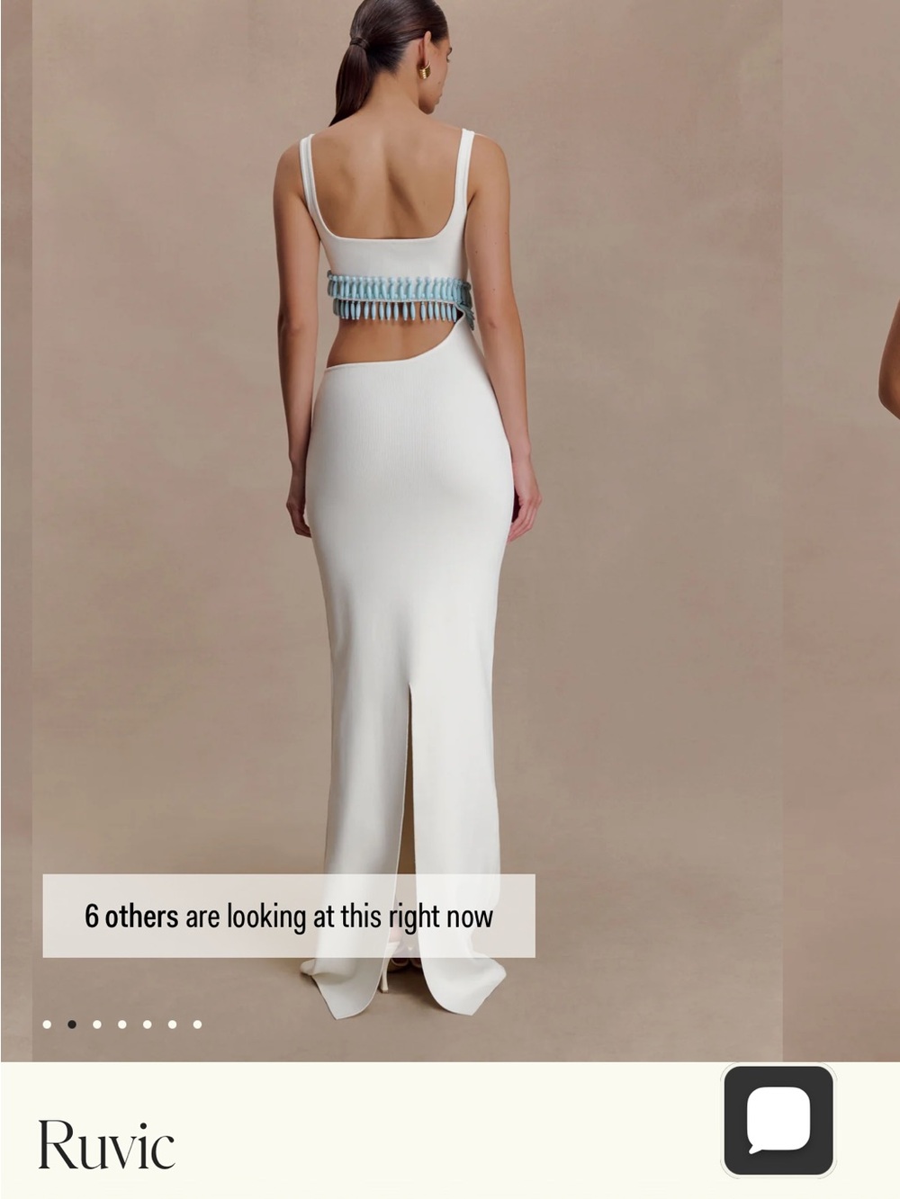 Meshki Knit Maxi Beaded Dress - White - Picture 3 of 3